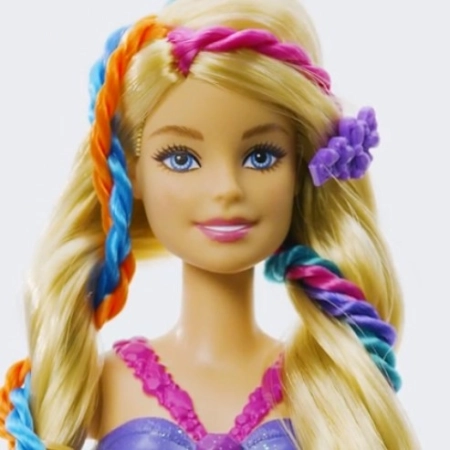 Lalka Barbie Księżniczka Zakręcone Pasemka GTG00